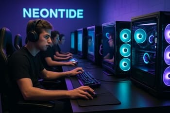 Bir sırada kompüterlərdə academy iştirakçıları praktiki məşq edirlər