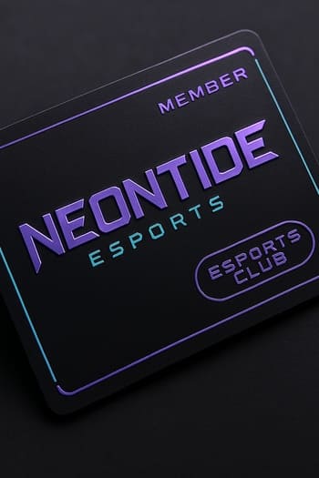 NeonTide club üzvlük kartı neon detallarla dizayn edilmiş şəkildə