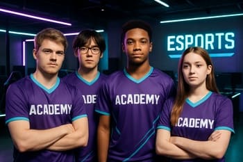 NeonTide academy line-up oyundan əvvəl səhnədə düzlənib