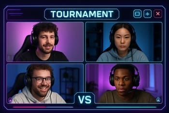 Onlayn matç üçün NeonTide oyunçusunun evdə qurulmuş oyun masası